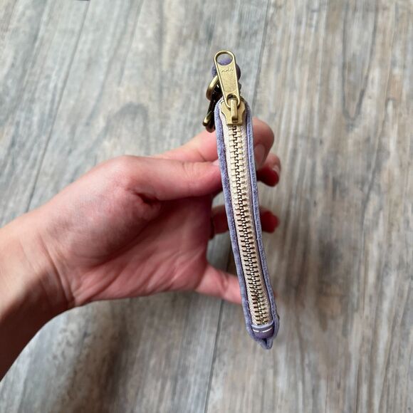 Portland Leather Heart Pouch Bag Key Chain Purple Lavender Leather Zip Clip Hook - Picture 5 of 5